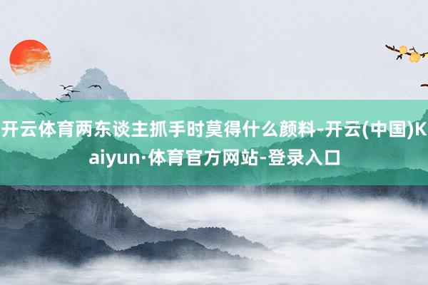 开云体育两东谈主抓手时莫得什么颜料-开云(中国)Kaiyun·体育官方网站-登录入口