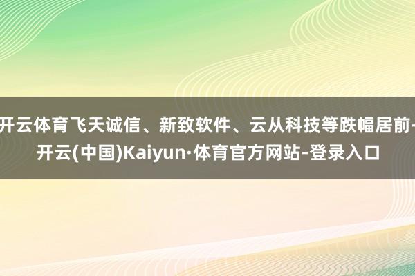 开云体育飞天诚信、新致软件、云从科技等跌幅居前-开云(中国)Kaiyun·体育官方网站-登录入口