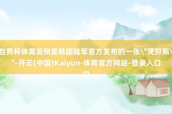 世界杯体育反倒是韩国陆军官方发布的一张