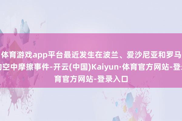 体育游戏app平台最近发生在波兰、爱沙尼亚和罗马尼亚的空中摩擦事件-开云(中国)Kaiyun·体育官方网站-登录入口